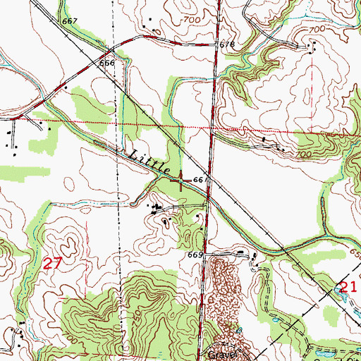 Topographic Map of Keever Creek, OH
