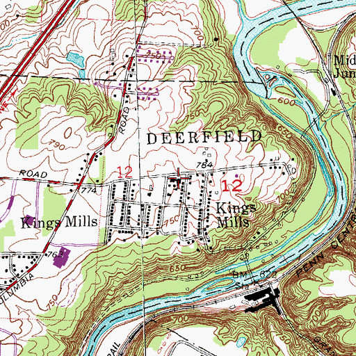 Topographic Map of Kings Mills Elementary School, OH