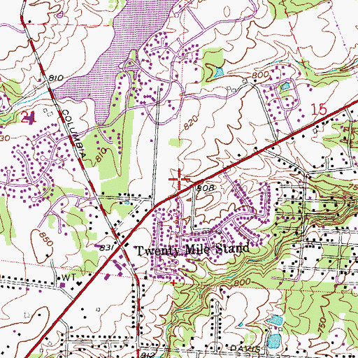 Topographic Map of Landen Square Shopping Center, OH