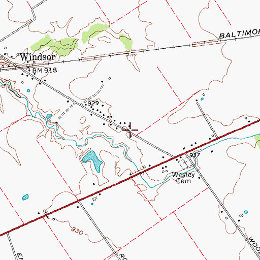 Topographic Map of Level High School (historical), OH