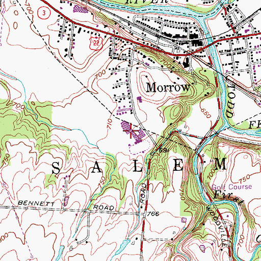 Topographic Map of Little Miami High School, OH