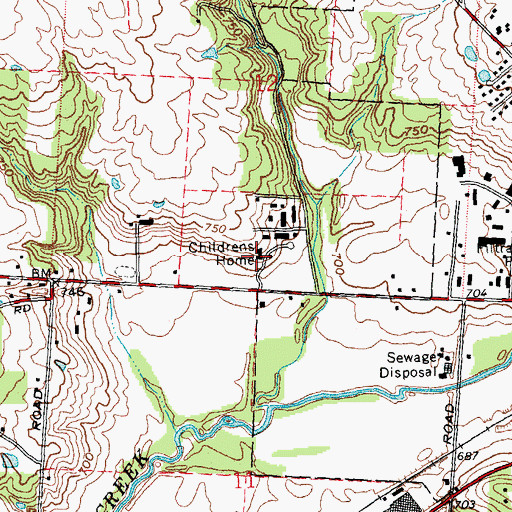 Topographic Map of Maryhaven Juvenile Center, OH