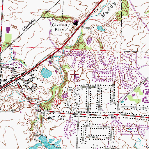 Topographic Map of Mason Heights Elementary School, OH