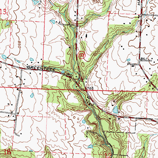 Topographic Map of Mooneys Run, OH