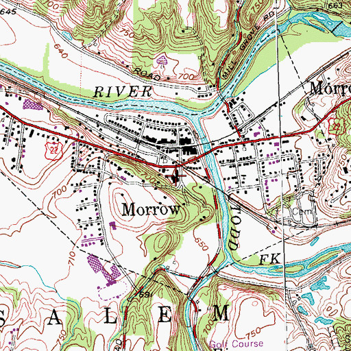 Topographic Map of Morrow Elementary School, OH