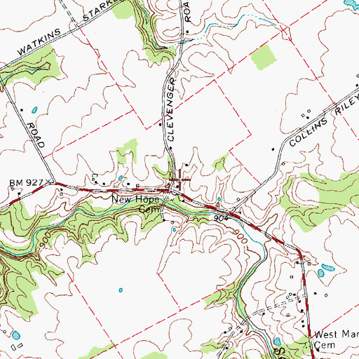 Topographic Map of New Hope School (historical), OH