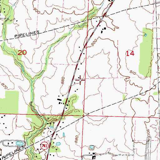 Topographic Map of Nobles Fork, OH