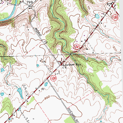 Topographic Map of Oak Grove School (historical), OH
