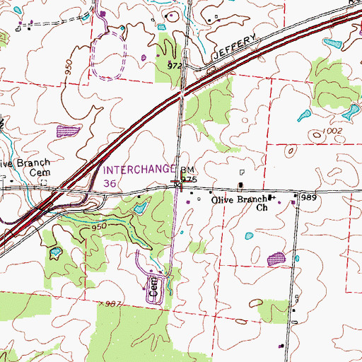 Topographic Map of Olive Branch School (historical), OH