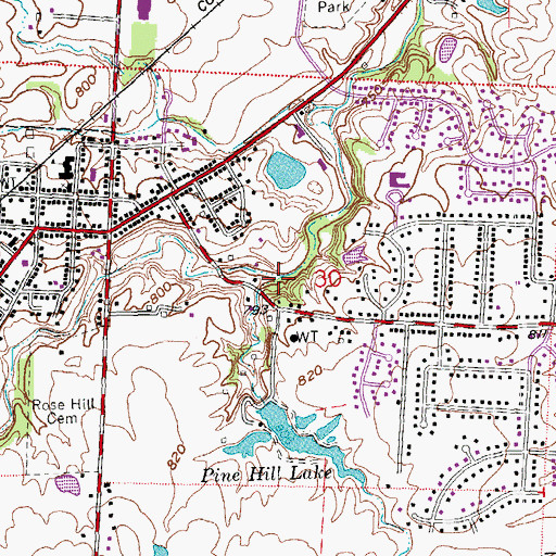Topographic Map of Pine Run, OH