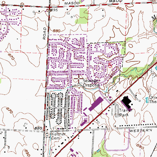 Topographic Map of Quinn Park, OH