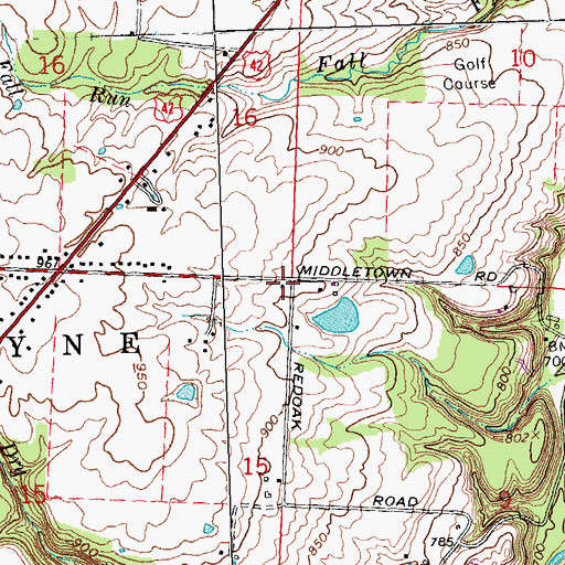 Topographic Map of Redoak School (historical), OH