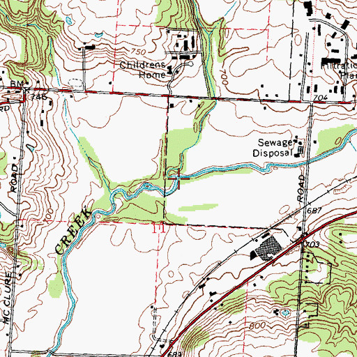 Topographic Map of Reeders Run, OH