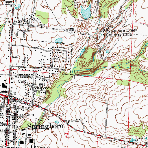 Topographic Map of Richards Run, OH