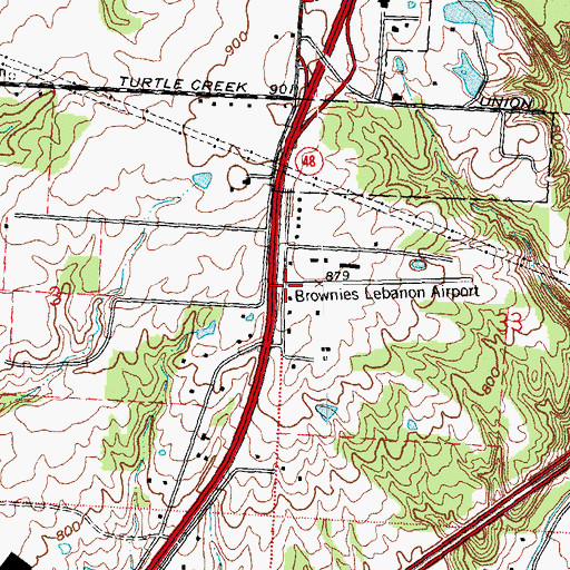 Topographic Map of Ridge School (historical), OH