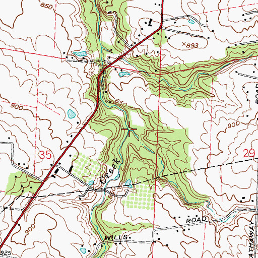 Topographic Map of Rosers Run, OH
