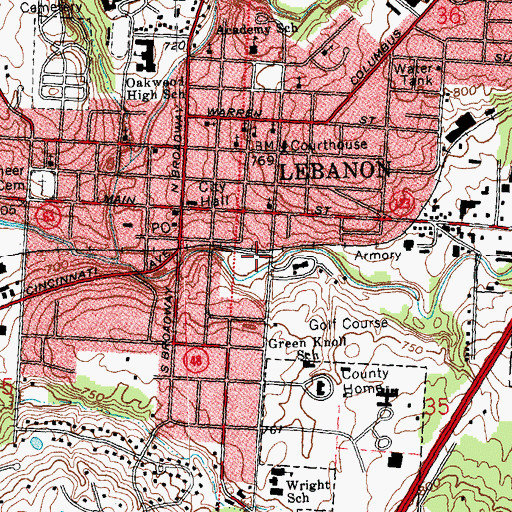 Topographic Map of Runyan Field, OH