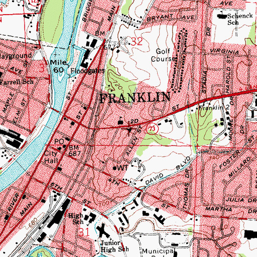 Topographic Map of Saint Paul Lutheran Church, OH