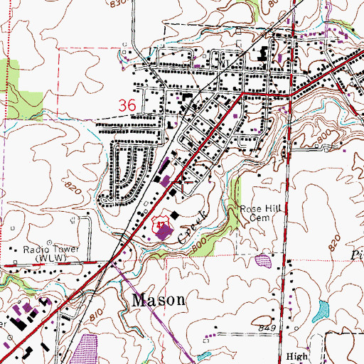 Topographic Map of Saint Susanna School, OH
