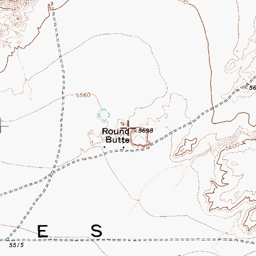 Topographic Map of Round Butte, AZ