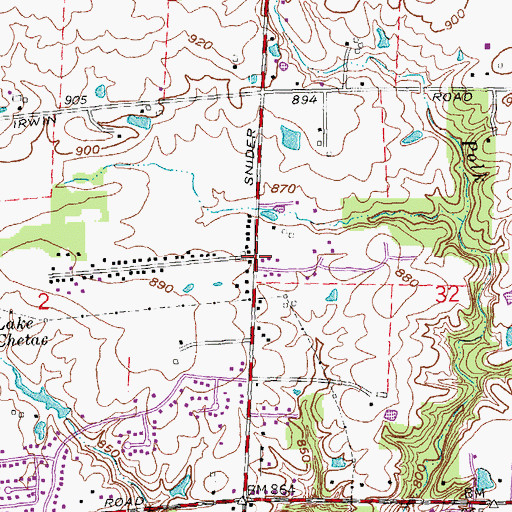 Topographic Map of Snidercrest, OH