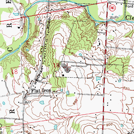 Topographic Map of Springboro High School, OH