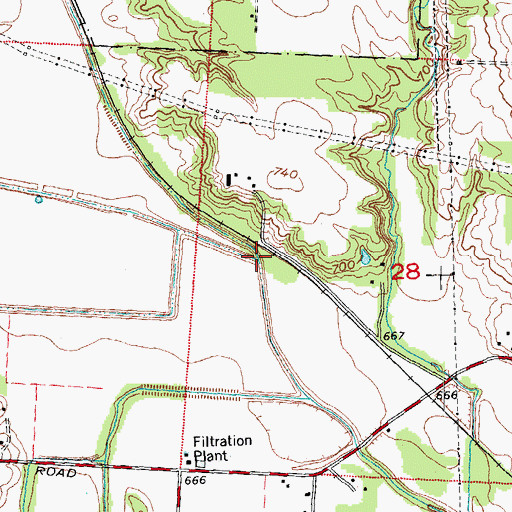 Topographic Map of Swamp Run, OH