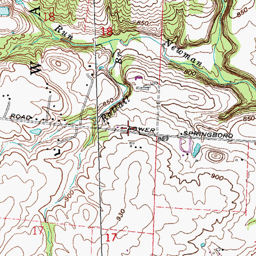Topographic Map of Sugar Grove School (historical), OH