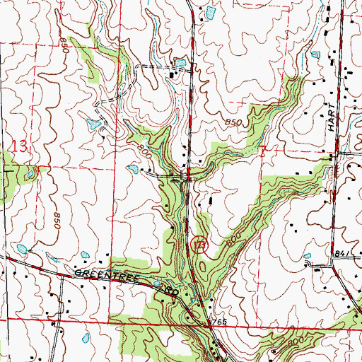 Topographic Map of Thompson Run, OH