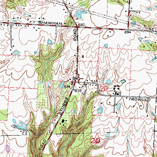 Topographic Map of Washington School (historical), OH