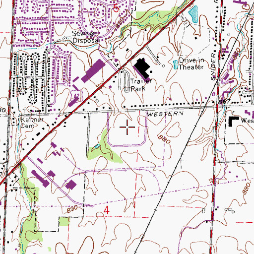 Topographic Map of Western Row Industrial Park, OH