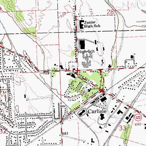 Topographic Map of Whistlestop Shopping Center, OH