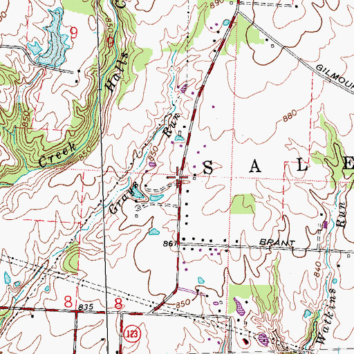 Topographic Map of Whiteoak School (historical), OH