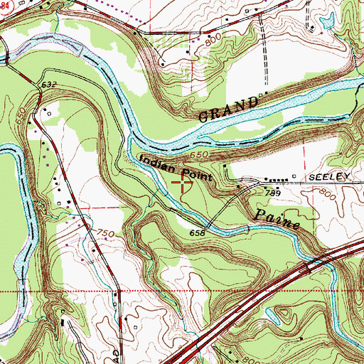Topographic Map of Indian Point Metropolitan Park, OH