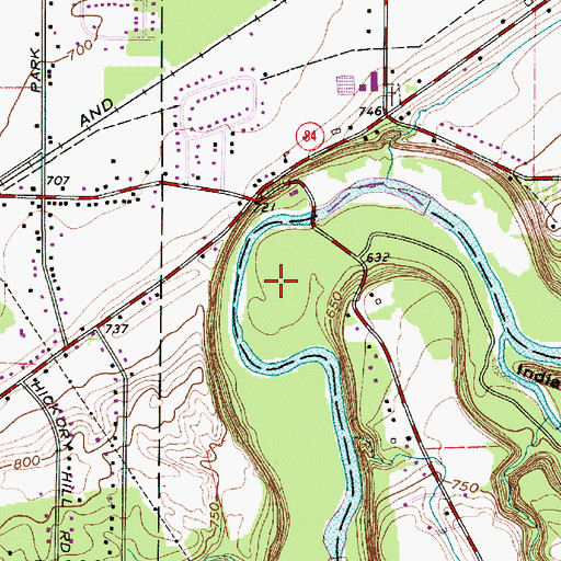 Topographic Map of Masons Landing Metropolitan Park, OH