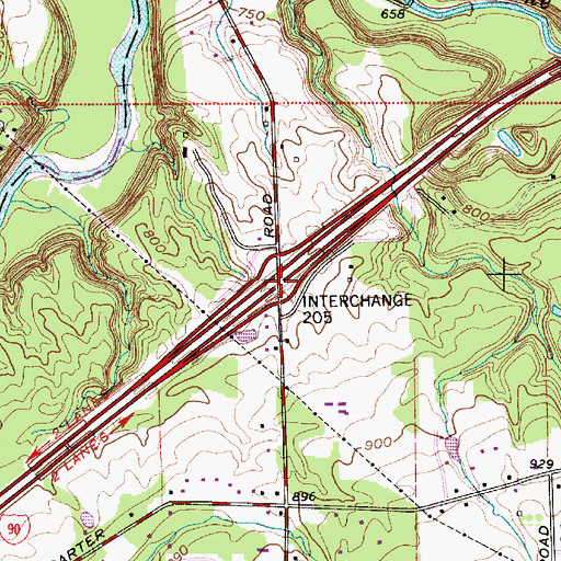 Topographic Map of Interchange 205, OH