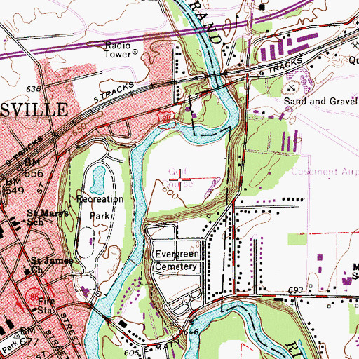 Topographic Map of Casement Golf Club (historical), OH