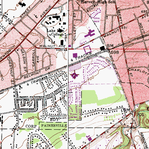 Topographic Map of Cedarbrook Elementary School, OH