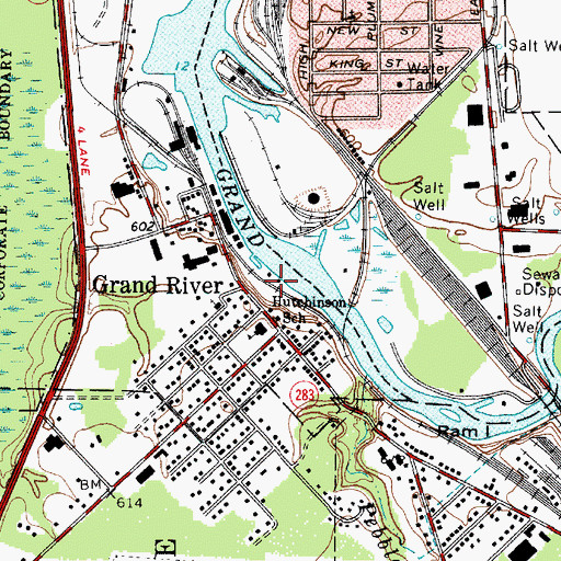 Topographic Map of Grand River Yacht Club, OH
