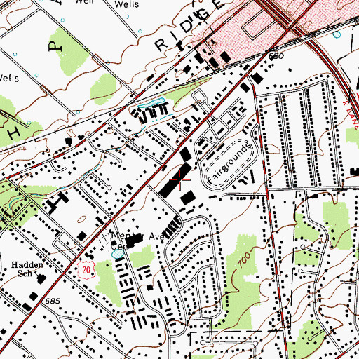 Topographic Map of Painesville Commons Shopping Center, OH