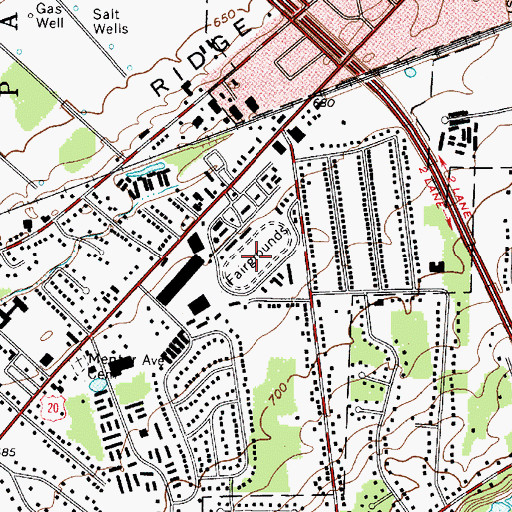 Topographic Map of Lake County Fairgrounds, OH