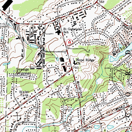 Topographic Map of Concord Plaza Shopping Center, OH