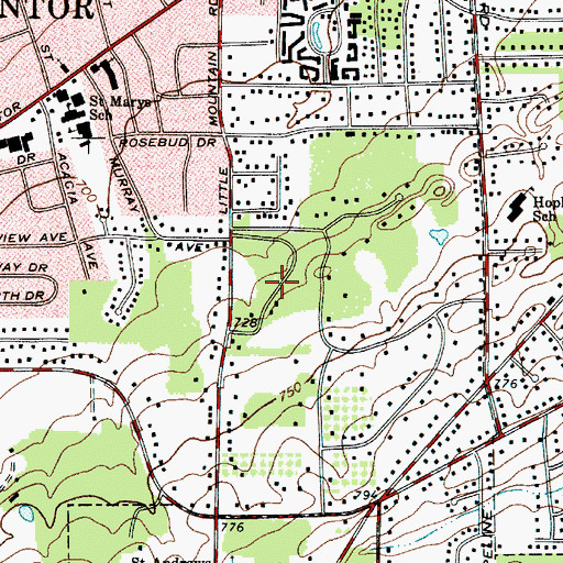 Topographic Map of Wildwood Park, OH