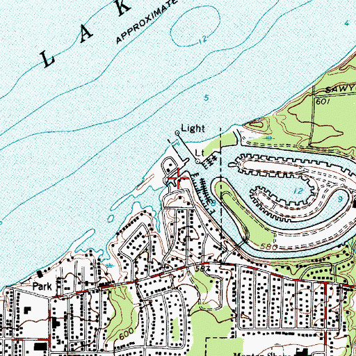 Topographic Map of Mentor Harbor Yachting Club, OH