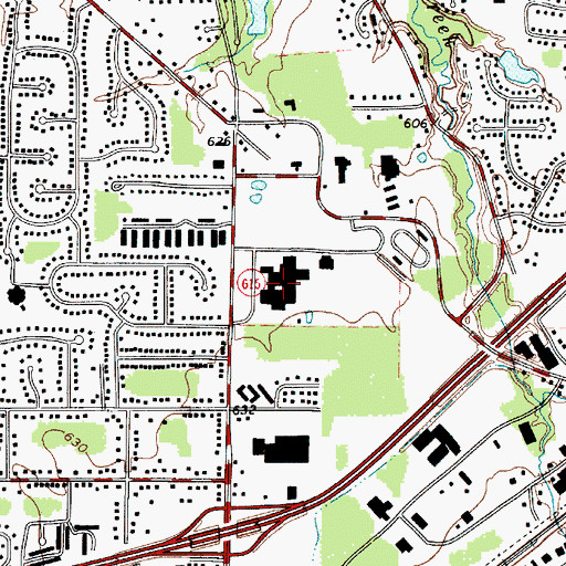 Topographic Map of Mentor High School, OH