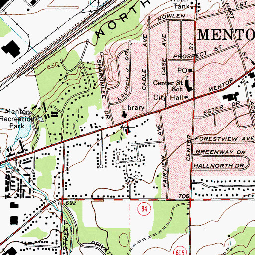 Topographic Map of Mentor Medical Park Clinic, OH