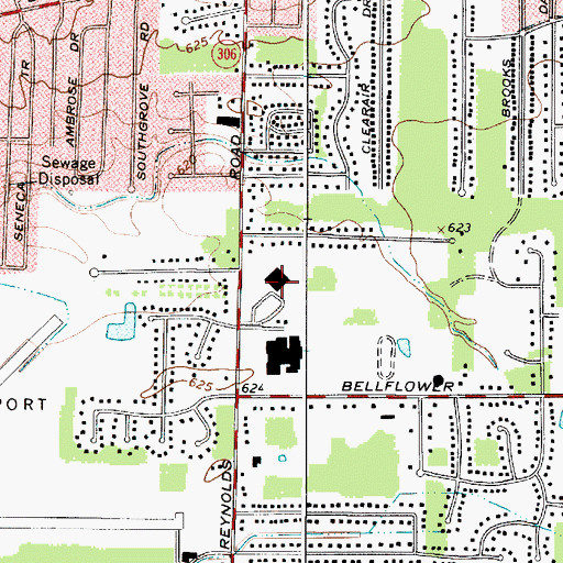 Topographic Map of Bellflower Elementary School, OH