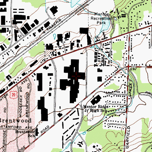 Topographic Map of Great Lakes Mall Shopping Center, OH