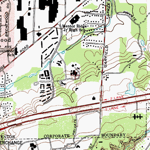 Topographic Map of Lake County Mental Retardation Center, OH