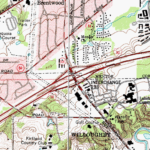 Topographic Map of Interchange 193, OH